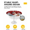 thumbnail image 2 of nqOlkjepod Red Snowman Christmas Round Tablecloth, Fitted Table Cover with Elastic for 55"-60" Round Tables, Xmas Tree Balls Snowflake Table Cloth Outdoor Indoor Dinning Party Waterproof Tablecloths, 2 of 6