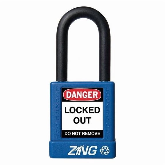 Lockout Padlock, Keyed Alike, Aluminum, Blue, 1 1/2 in Shackle Height, 1 1/2 in Body Width 7033