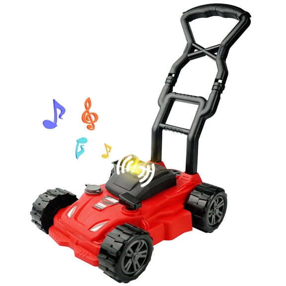 YCFUN Kids Lawn Mower with Realistic Sounds & LED Light, Outdoor Yard Pretend Play Toddler Toys, Kids Gardening Toy for Boys Girls Ages 2