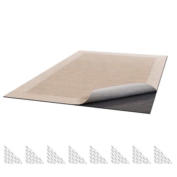 KFFKFF Rug Pad 8 x 10 ft, Non-slip Carpet Area Pad, Rug Mat Padding with Dual Surface Felt Cushion & Rubber Gripper, Hardwood Floor Protection for All Floors