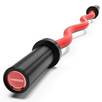 Synergee Commercial EZ Curl Olympic Bar Red Cerakote with Powder Coated Black Bushings