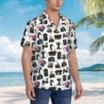 thumbnail image 3 of Fuzoiu Cool Camera Print Hawaiian Shirt for Men, Summer Beach Casual Short Sleeve Button Down Shirts, Men’s Beach Summer Shirts with Pocket,Large, 3 of 7