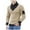 Khaki, variant on Fesfesfes Sweater for Men Fashion Casual Button Long Sleeve Casual Solid Turtleneck Sweater Blouse On Sale