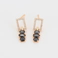 thumbnail image 4 of Aretes Colgantes Fiesta Dama Swarovski y Onix Oro 14K Lam dorado Unitalla, 4 of 7