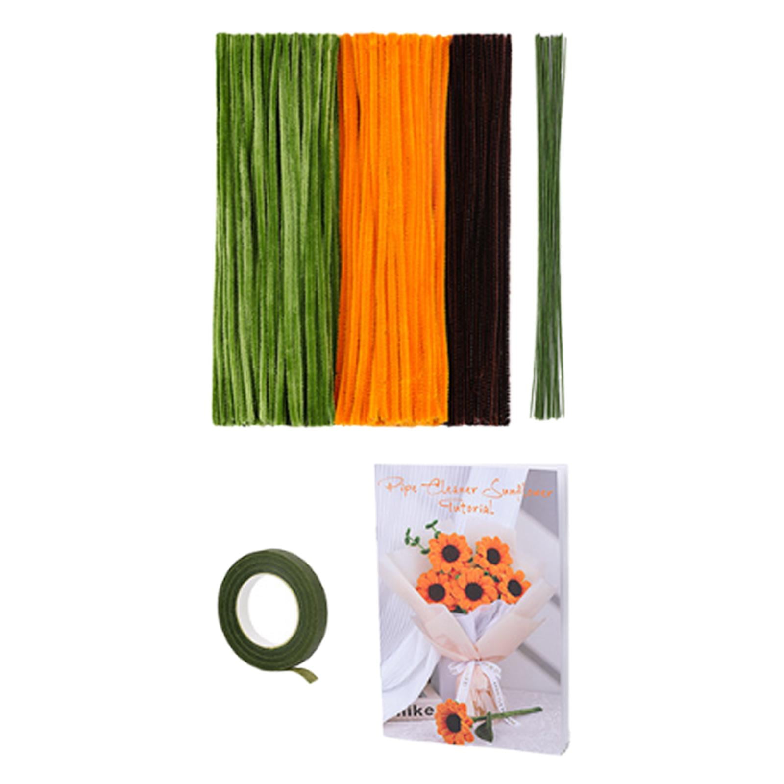 QccHieUs Pipe Cleaner Flower Kit Flower Making Kit Holiday Decoration Creative Photo Prop Kit for 5 sunflowers