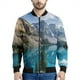 thumbnail image 3 of Chaqueta con cremallera y estampado de montaña para hombre, sudadera informal de manga larga con estampado 3D de paisajes naturales, chaquetas de gran tamaño, 3 of 4