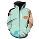 thumbnail image 1 of Sudadera con capucha y cremallera para hombre, diseño abstracto de hojas de plantas, unisex, de gran tamaño, estilo hip hop, con capucha, para primavera, 1 of 6