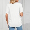 thumbnail image 5 of ECZHAW Womens Summer Tops,Women's V Neck Tunic Tops Short Sleeve T shirts with Side Shirring Ruched Blouse shirts,, 5 of 5