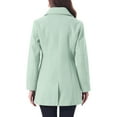 thumbnail image 3 of INSPIRE CHIC Women's Shawl Collar Single Breasted Mid-Thigh Overcoat L Green, 3 of 8