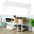thumbnail image 4 of Estante organizador de gabinete expandible, estante de almacenamiento, elevador de espacio para cocina, baño, despensa, armario de especias, encimera, escritorio, hogar, oficina, Blanco A, 4 of 9