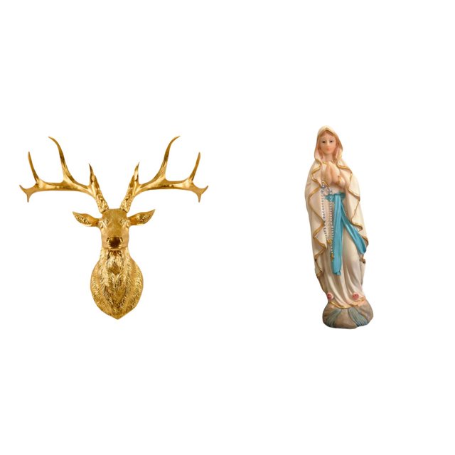 Estatua de cabeza de ciervo,Decoración de pared con cabeza de ciervo,animales,adorno para el hogar,Esculturas de alce de pared con cabeza de ciervo de resina para oficina,Estatua de