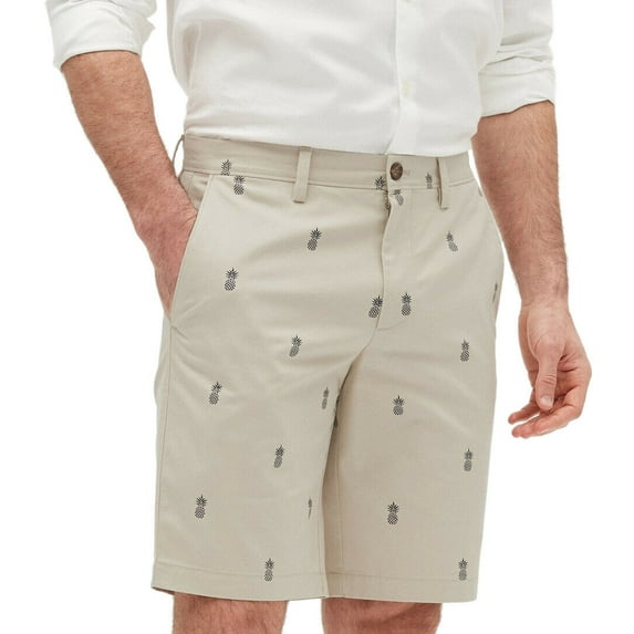 New Banana Republic Mens Beige Pineapple Aiden Slim Fit 10" Chino Shorts 38W 5106-7
