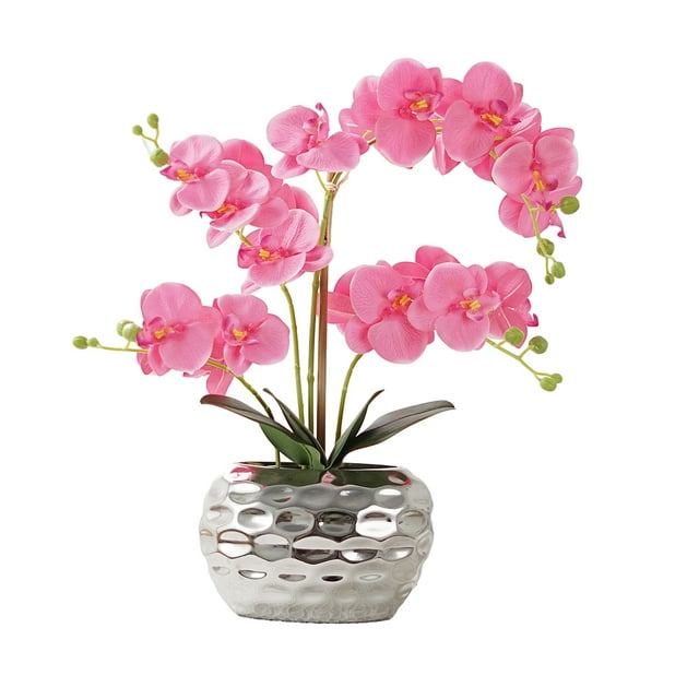 Guardoinrt Realistic Artificial White Orchid Plant In Pot - Low Maintenance Wide Application Realistic pink