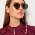 thumbnail image 3 of Chaîne de Lunettes Chaîne Perlée Chaîne de Perles Lanière de Lunettes Sangle Boucles en Silicone Collier Femme Accessoire Décontracté Extérieur Couleur Or, 3 of 6