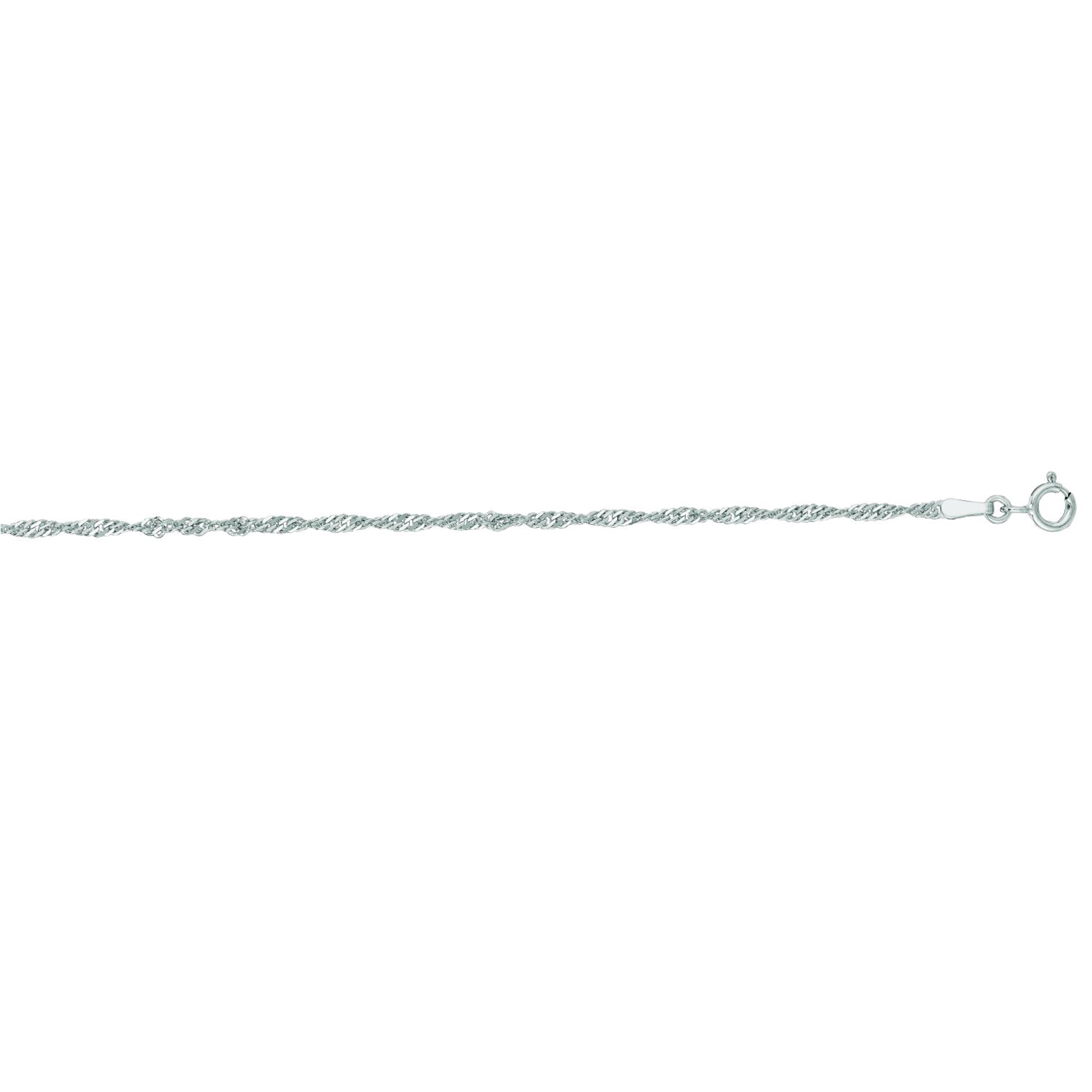 Ritastephens Italian Sterling Silver 1.7mm Shiny Singapore Sparkle Anklet