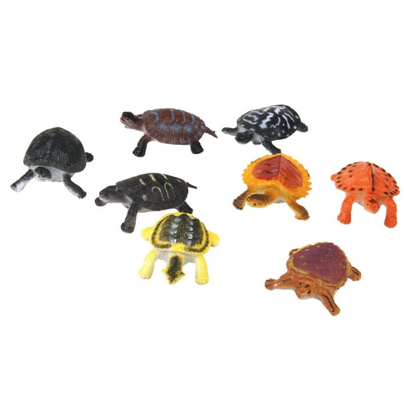 Conjunto de 8 Piezas Macarena Tortugas de Plástico Modelo de Tortuga Colección de Juguetes