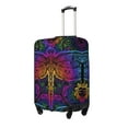 thumbnail image 2 of Easygdp Indian Mandalas Dragonfly Print Elastic and Washable Suitcase Protective Cover with Hidden Zipper Fits 18-32 inch Luggage -Large, 2 of 9