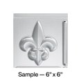 thumbnail image 1 of FASÄDE Fleur de Lis Decorative Vinyl Backsplash Panel in Brushed Aluminum (6X6 Inch Sample), 1 of 5