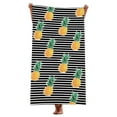 thumbnail image 6 of LACKUST Black Striped Pineapple Beach Towel - Absorbent Quick-Dry for Summer, Large, 6 of 6