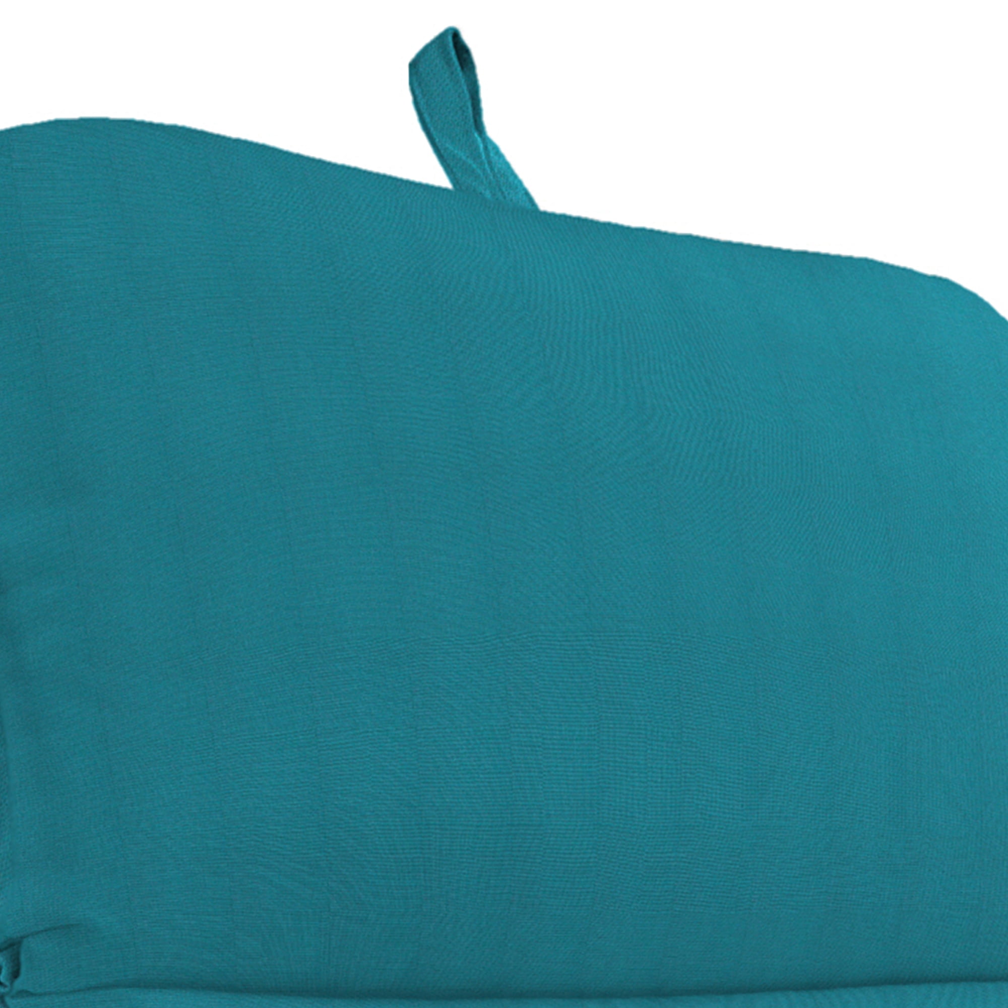 Jordan Manufacturing Sunbrella 74" x 22" Spectrum Peacock Teal Solid Rectangular Outdoor Chaise Lounge Cushion with Ties and Hanger Loop