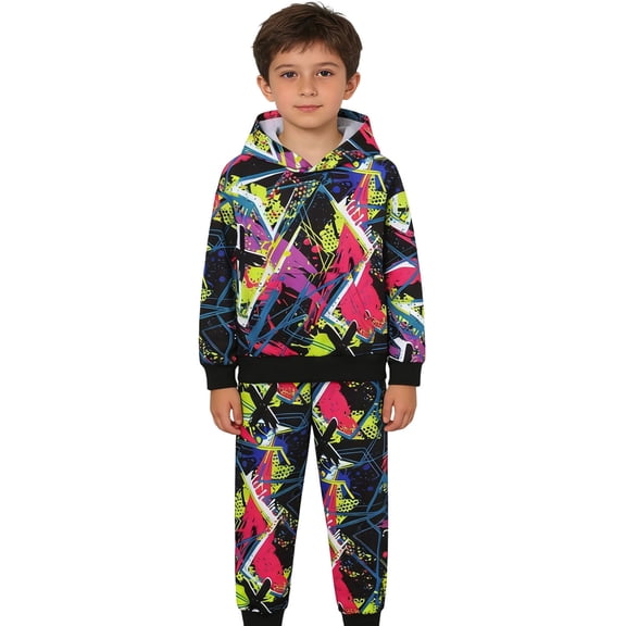 WOYY Toddler Boys Stylish Sweatsuit Casual Active Hoodie Sweatpants Outfits, Sizes 2-13