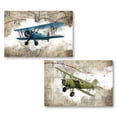 thumbnail image 2 of Gango Home Decor Map Biplane Wall Art; Two Beige 24x16in Fine Art Paper Giclee Prints, 2 of 6