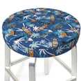 thumbnail image 3 of KLL Hawaiian Style Round Bar Chair Cushion Cover 14 inch ,Bar Stool Protector with Elastic, Soft Washable, 3 of 6
