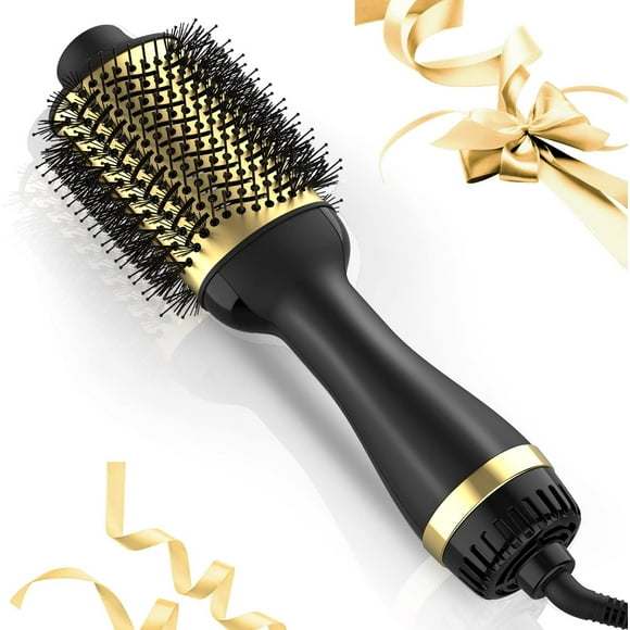 Jinsinto Hair Dryer Brush, Hair Dryer Brush, 4 in 1 Hot Air Brush, Hair Dryer Volumizer and One Step Styler with Upgraded Titanium Barrel, Hair Dryer Brush for Women (Golden)