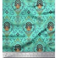 thumbnail image 1 of Soimoi Rayon Fabric Floral & Ogee Damask Printed Fabric 1 Yard 56 Inch Wide, 1 of 1