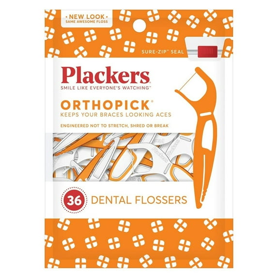 Plackers Orthopick Dental Flossers 36 Count (4 Pack)
