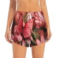 thumbnail image 2 of Gukieu Pink Butterfly Print Women's Sports Shorts with Drawstring Elastic Waistband for Running, Yoga, Fitness-Medium, 2 of 7