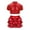 Red, variant on TiaoBug Kids Girls Cheerleading Costume Sparkly Short Sleeve Crop Tops with Culottes for Cheer Performance Red 6