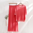 thumbnail image 3 of Ensemble Pantalon 2 Pcs pour Femmes Col Rond Manches Longues Coupe Ample Couleur Unie Tenue Quotidienne, 3 of 9
