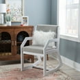 thumbnail image 2 of Linon Sutton Sled Base Modern Accent Chair, White/Gray, 2 of 8