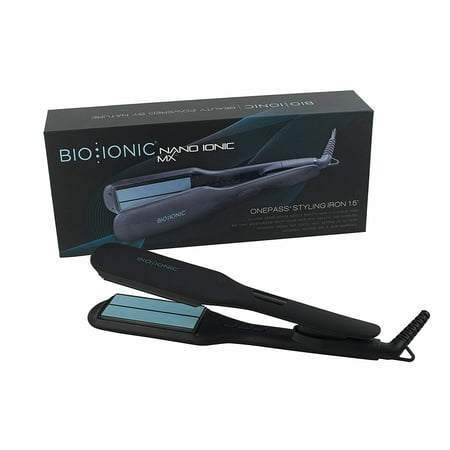 BIO IONIC Onepass Nano MX Straightening Iron, 1.5 Inch - New Model With Digital Display