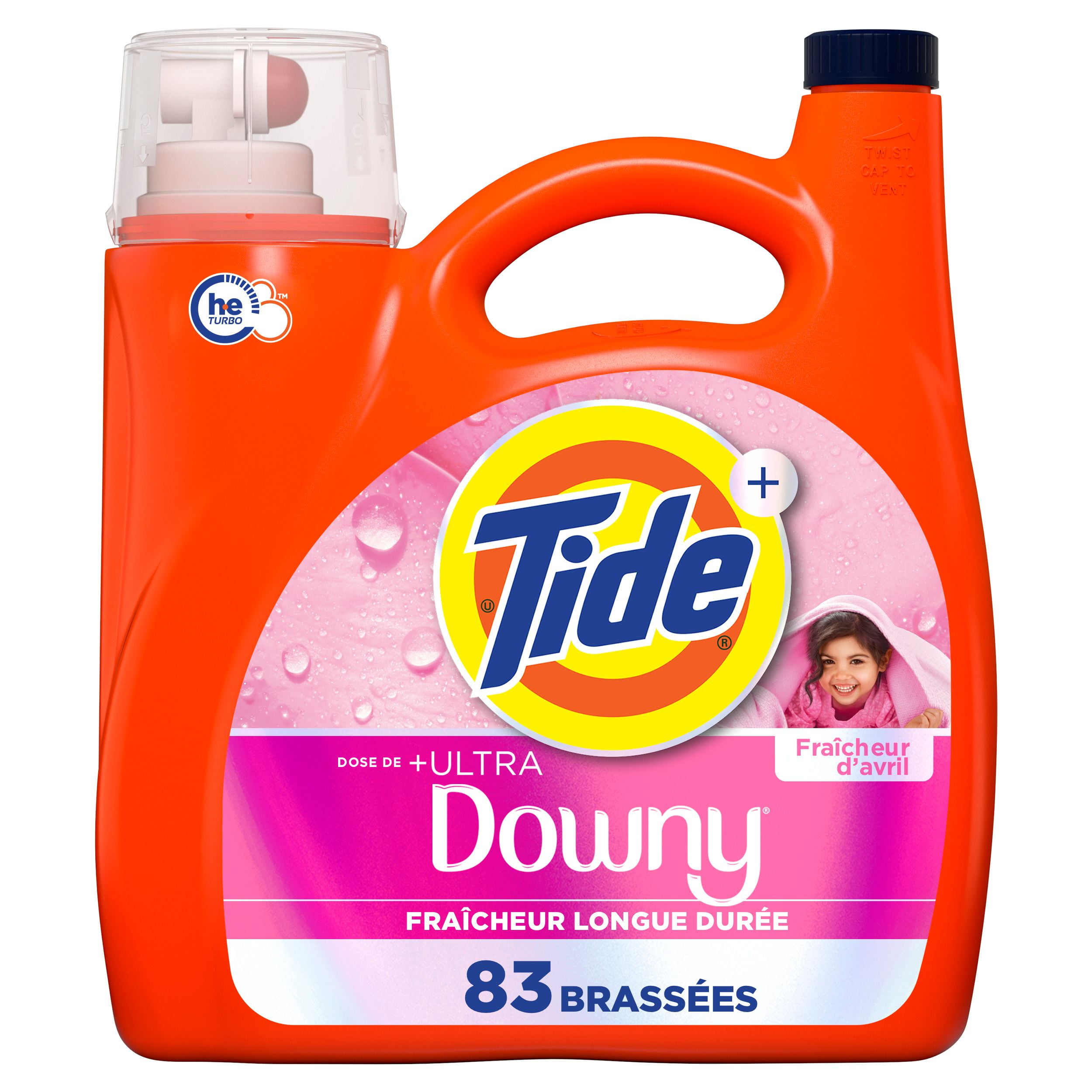 Tide Plus Boost of Ultra Downy Liquid Laundry Detergent, April Fresh Scent, 3.4 L, 83 Loads, Laundry Detergent Liquid with Long-Lasting Freshness, TIDE TD LIQ DOWNYA 83LD