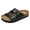 Black, variant on Kids Boys Girls Slippers with Adjustable Straps Cork Footbed Non Slip Summer Beach Flat Slides Shoes
