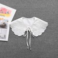 thumbnail image 1 of TIMIFIS Faux Col Rétro Femme Faux Couleur Unie Faux Col à Revers Blouse Col Pan ummer, 1 of 2
