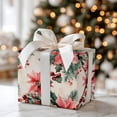 thumbnail image 2 of Vintage Watercolor Poinsettia, Holly, and Pine Berry Christmas Wrapping Paper, 2 of 7