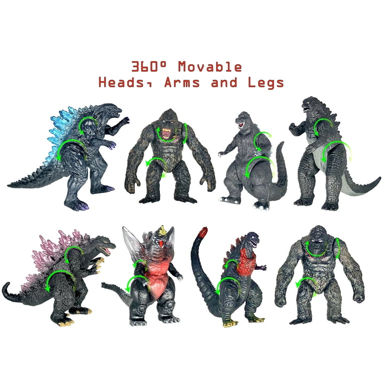8pcs King Kong vs Godzilla Action Figures Mini Dinosaur King of