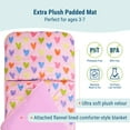 thumbnail image 6 of Wildkin Velour Nap Mat for Toddler Boys and Girls, Daycare and Preschool, Roll-up Design (Pink Hearts), 6 of 8