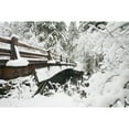 thumbnail image 2 of Posterazzi DPI1861073 Snowy Pedestrian Bridge Through Forest Poster Print, 19 x 12, 2 of 4