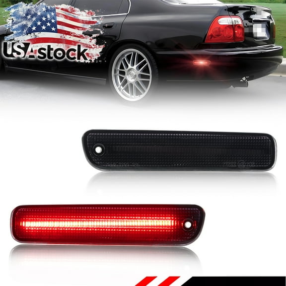 2PCS Smoked Lens Rear Side Marker Light Fender Light Turn Signal Light Turn Warning Light with Red LED For 1994-1997 Honda Accord & 1992-1996 Prelude