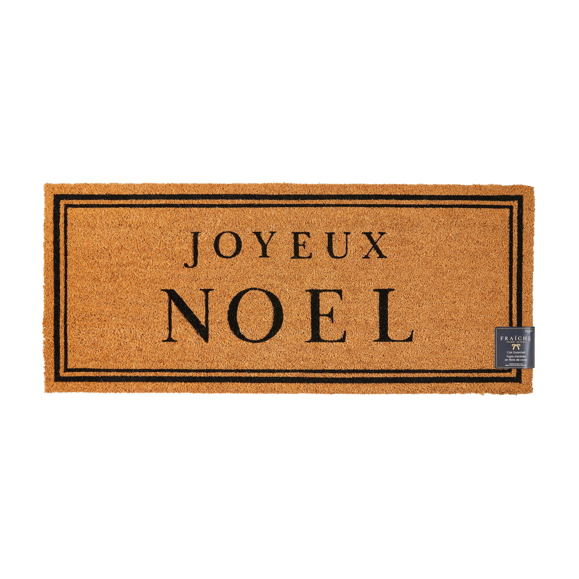 Tapis d’entrée en fibre de coco « JOYEUX NOEL » Fraîche