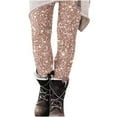 thumbnail image 2 of ClodeEU Women's Sparkly Printed Leggings,High Waisted Shiny Leggings Pant,Trendy Legging Brown,Womens Plus S, 2 of 6