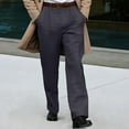 thumbnail image 2 of DHFJKG Dress Pants For Men Wide Leg Loose Fit Casual Business Flat Front Solid Color Stretch Pants Classic Trousers, 2 of 4