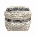 thumbnail image 5 of Pasargad Home PPF-623 Pasargad Home Grandcanyon Cubic Design Cotton Pouf, Ivory/Black, 5 of 7