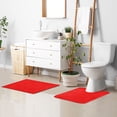 thumbnail image 5 of Toilet Rug U-Shaped Bathroom Rugs Non-Slip Soft Plush Machine Washable Contour Bath Mat Red 24x20, 5 of 9