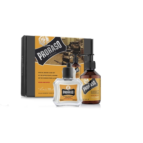 Kit de Cuidado para Barba Proraso Wood & Spice 100 ml Bálsamo + Champú