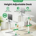 thumbnail image 2 of IMGadgets Standing Electric Adjustable Desk | 55'' x 24'' Large Workspace with 2 hooks | Ergonomic Sit-Stand Desk | Scratch-Resistant & Waterproof  | Height Adjustable Desk for Work and Home, 2 of 9
